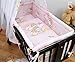 6 Piece Baby Crib Bedding Set (90 x 40) + Terry Fitted Sheet Fits Rocking / Swinging Cradle - (5)