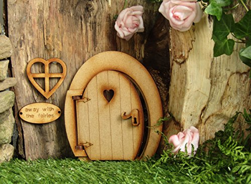 Kleine magische Öffnung Fairy Tür. Runde dreidimensionale Fairy Tür. Hölzerne Selbstmontage Handwerkskit - 2