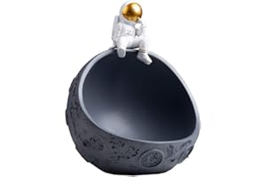 YXCKG Svuotatasche Moderno Design, Svuota Tasche da Ingresso, Vassoio per la Decorazione, Ciotole Decorative per Soggiorno tavolino Portico, Nordic Desktop Decor Key Bowl-Astronaut Half Moon Model