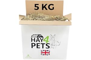 Hay4Pets Meadow Hay - 5kg. Fresh, Green Feeding Hay For Rabbit, Guinea Pig, Hamster & Small Animals. High Fibre, Natural Food For Pets. Dried Grass Animal Feed