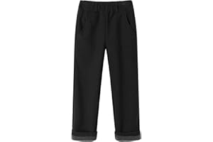 Mud Kingdom Boys Pants Fleece Lined Trousers Elastic Waist School Uniform