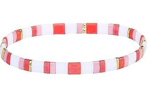 KELITCH Femmes Bracelet Charme en Perles Tila Bracelets Extensible Bracelets Tour D'amitié Bonbons Couleurs