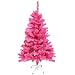 Produktbild com-four® künstlicher Weihnachtsbaum in pink mit Metall-Ständer, 120 cm, Ø 80 cm, 330 Spitzen, Tannenbaum für Weihnachten für perfekte Dekoration (01 Stück - 120cm)