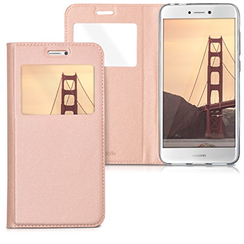 kwmobile Funda para Huawei P8 Lite 2017 - Carcasa de Cuero sint tico con Ventana - Case con Solapa Oro Rosa reviews kwmobile Funda para Huawei P8 Lite 2017 - Carcasa de Cuero sint tico con Ventana - Case con Solapa Oro Rosa