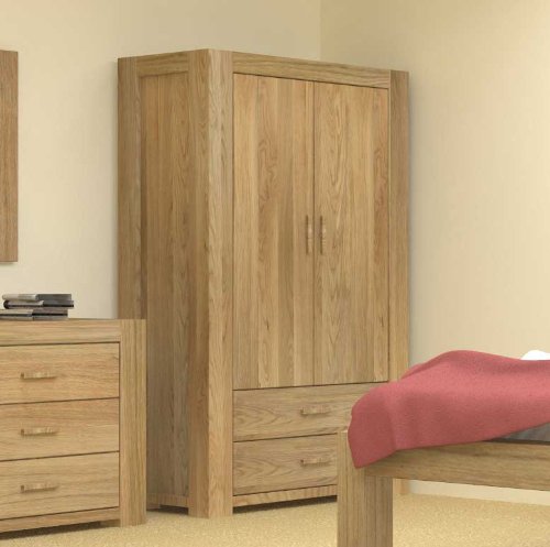 Baumhaus CMR13B Atlas Solid Oak Double Wardrobe