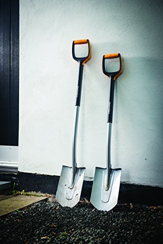 Fiskars Gärtnerspaten für harte, steinige Böden, Spitz, Länge 120 cm, Qualitätsstahl-Blatt/Glasfaserverstärkter Kunststoff-Stiel, Schwarz/Orange, Xact, L, 1003683 - 5