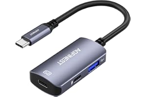 USB C zu AR-Brille mit Ladeadapter, Type C zu Monitor und Lade-Konverter 100W PD, 4K@60Hz Kompatibel für iPhone 15/16 Viture/Rokid/Xreal AR-Brille (USB2.0+USB C)