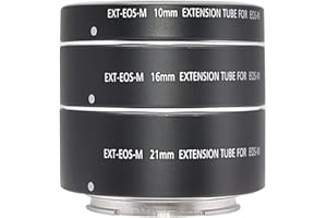 Venidice Macro Extension Ring 10 mm 16 mm 21 mm Autofocus AF DG Set for Canon EOS M EOS-M50 M5 (10 + 16 + 21 mm)