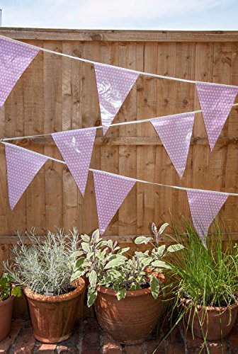 Pale Pink Polka Dot Bunting Flags for Girl Baby Shower Party (C1010)