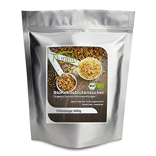 Preisvergleich Produktbild NuraFit BIO Kokosblütenzucker, rein natürlicher Zuckerersatz karamellig, Süßungsmittel Zuckersubstitut, zertifizierte Spitzenqualität, 1kg, 1000g