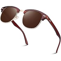LINVO Polarisiert Sonnenbrille Herren Damen Retro Klassisch Halbrahmen 100% UV400 für Reisen Fahren und Angeln