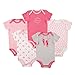 Luvable Friends Hanging 5 Pack Bodysuits Vests (9-12 Months, Pink Ballet)