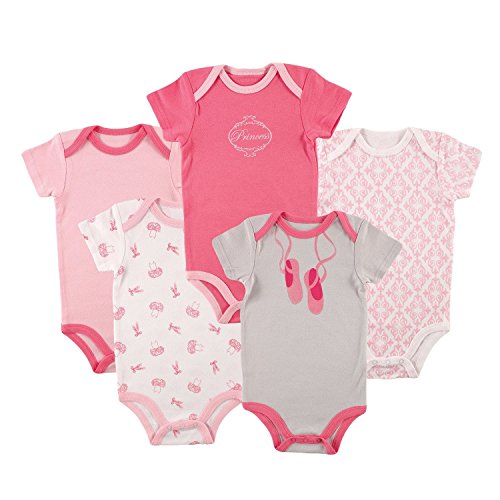 Luvable Friends Hanging 5 Pack Bodysuits Vests (9-12 Months, Pink Ballet)
