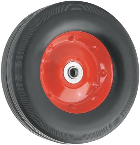 Replacement Wheel with Symmetrical Steel Hub  - 10-Inchx2-3/4-Inch -  Ribbed, 100 lb. Load Capacity  -  For use on Wheelbarrows, Wagons, Carts, &amp; Many Other Products