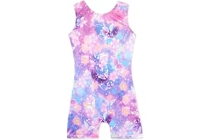 XiaoMoSha Gymnastics Leotards for Girls Sleeveless Unitard Dance Outfit for Kids Gradient Color Sparkly Rainbow Leotards for Little Girls 2-10 Years
