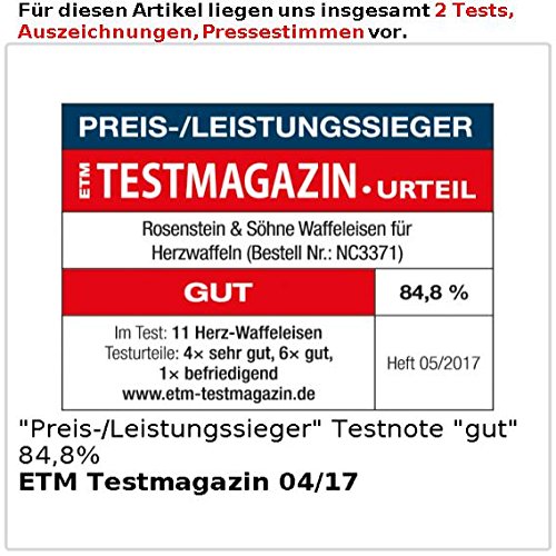 Rosenstein & Söhne Waffeleisen für Herzwaffeln - 6