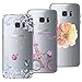 Produktbild Yokata [3 Packs] Samsung Galaxy S7 Edge Hülle Transparent Weiche Silikon Handytasche Handyhülle Schutzhülle TPU Handy Tasche Schale Etui Weich Silicone Bumper Ultra Dünn Slim Durchsichtig Premium Kratzfest Kreative Motiv Muster Clear Backcover Schutz für Galaxy S7 Edge (5,5 Zoll) Case Cover - Turm und Fahrrad + Blumen und Schmetterlinge + Blumen