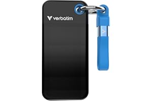 Verbatim Pocket SSD da 1 TB (NVMe SSD, USB 3.2 Gen 2, fino a 1.000 MB/s di velocità di lettura e scrittura, hard disk portatile per Mac, PC e console di gioco, nero/blu)