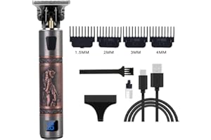 LAZY LADY rasoio uomo,Tagliacapelli Uomo Professionale,Tagliacapelli elettrico Rasoio con LED Schermo,Carica rapida USB senza fili per Barba (Tigre)