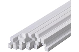SHOUCAN ABS Massiver Vierkantstab Länge 500mm Seitenlänge 1-4mm Geeignet Für Architekturmodellbau DIY Weiß,4×4×500mm (20pcs)