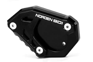 Mokiton Motorcycle Side Stand Extension Kickstand Plate Compatible With Hus.qvarna Norden 901 2021 2022 2023 | Foot Pad Support Norden901 Norden-901 Accessories (black-1)