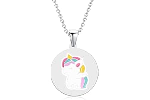 TIZU Collier pour Filles, Collier Cadeau Bijoux Pendentif Lapin Papillon Éléphant Paresseux Ange Tortue Flamant Coccinelle Dauphin Girafe Panda Abeille Koala Licorne
