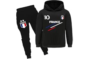 Xpialong Jogging Survêtement De Football France 2 étoiles Enfant sweat à capuche filles printemps garçons