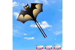 DANNEEFORSU7 Delta Kites for Children, Huge Bat Kites for Kids and Adults, Perfect Kite for Beginners, String Line Included Toys Easy To Fly Kites with Long Tail, Best Kite for Outdoor Beach Trip