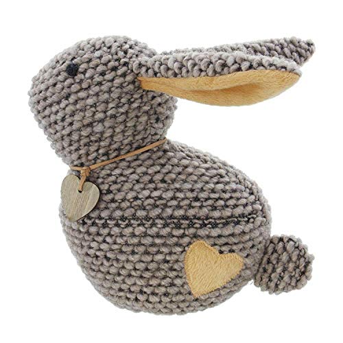 amelex 67 Stop-Porte Coniglio, Tessuto Resistente in Lana Dolce Decorato di Un Piccolo Cuore, riempimento Pesante, 100% Acrilico