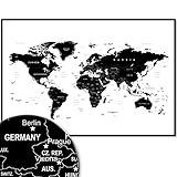 weltkarte xxl mit rahmen ✔ MADE IN GERMANY. Das auf Premium-Papier gedruckte Weltkarten-Poster misst 120cm x 80cm. Durch den speziellen FineArt-Druck wurde besonders hochwertiges Produkt geschaffen, das Dank seiner lichtechten UV-Schutz-Beschichtung besonders langlebig ist. So ist es möglich, das Bild in einem lichtdurchfluteten Raum aufzuhängen, ohne die Befürchtung, es könne ausbleichen.
