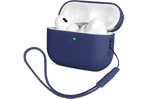 Case Cover Compatible with AirPods Pro 2 Case (2022), Mocarheri Protective Silicone Case for AirPods Pro 2nd, Ultra-Thin,Soft Skin Front LED Visible Silicone Case, Dark Blue