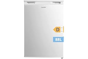 COMFEE' RCU83WH3EU(E) Congelador vertical independiente 88 Litros, 3 cajones, Congelador de gran capacidad, Termostato ajustable, Puerta reversible, Blanco