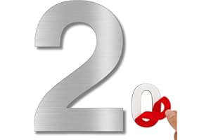 LEIASA | Numéro Adhésif Maison - 100 mm - Acier Inoxydable 304 - Nº 2 - Numéro Hôtel - Numérotation Appartement Portes - Numéro Adresse Maison - Extérieur et Intérieur - Gris 2 (2, 100 mm)