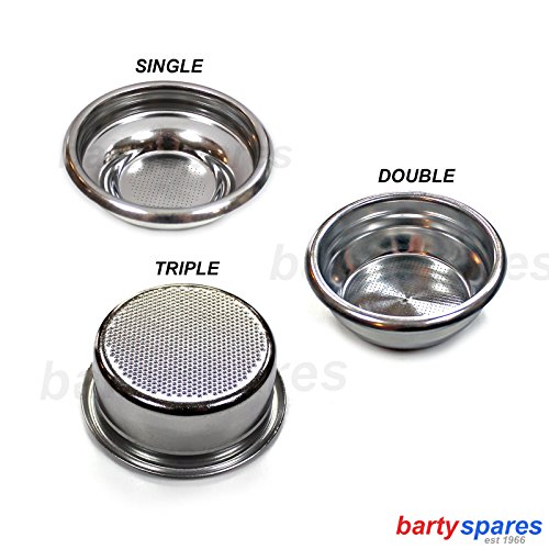 bartyspares® 3 Coffee Machine Single Double & Triple Shot Filters Gaggia Classic, Pure, Baby, Tebe, Pharos,