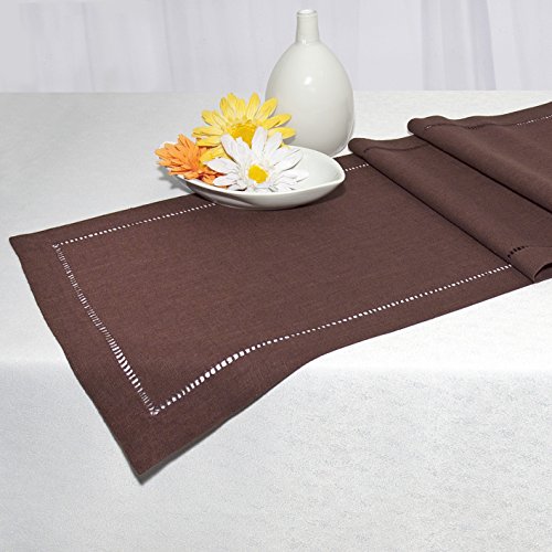 SALE – Stilvoller Kissenbezuzg “ MIRACLE “ in BRAUN mit wundervollem Hohlsaum – Größe 40×40 – Kissenhülle – stillvoll und elegant – aus 55% Leinen und 45% Baumwolle – hierzu sind passende Mitteldecken und Tischläufer erhältlich – aus dem KAMACA-SHOP - 2