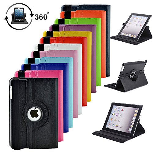For iPad 2 3 4 Hülle,HAVE1SEE 360 Rotating PU Leather Folio Hülle Cover Stand for Apple iPad 2 3 4 Black - 2