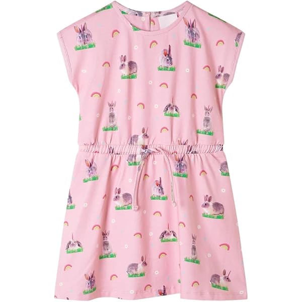 VidaXL Kinderkleid Mit Hirsch-Print – Aus Weicher Baumwolle, Lange Ärmel, Größen 92-140, Für 1,5-10 Jahre