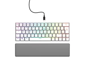 ‎URAGE uRage Gaming-Keyboard Exodus 760 Mechanical Mini, Tastatur mit Abnehmbarer Handballenauflage, Full-RGB-Beleuchtung, Gaming-Software, kompaktes Format, Outemu Red Switches, QWERTZ-Layout, in weiß