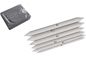 EMI CRAFT Lot de 6 estompes et gomme mie de pain modelable pour d'artiste multi-usage