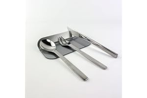 IKONA INNOVATION PLASTICS DESIGN IKONA, Poggia Posate da Tavolo in Plexiglass/Appoggio Posate da Tavola, Set 6 pz, Design Elegante e Funzionale, Idea Regalo Elegante per Mise En Place, Colore Argento, Large - 16x11cm, Made in Italy