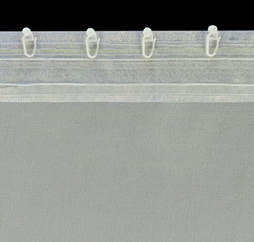 Maßgeschneiderte weiße Voile Store Gardine, inklusive Blei und Automatik Faltenband 1:2,5, 3er Falte, Vorhang nach Maß, Höhe 90 – 295 cm (235x700cm/HxB) - 2