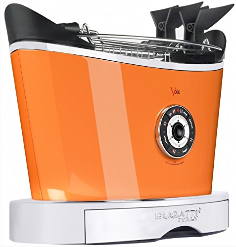 930W Toaster "Volo" in Schwarz matt / Orange