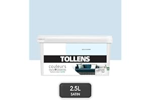 TOLLENS - Peinture Couleurs - Murs et Boiseries - Toutes pièces - Ultra résistante - Satin - Bleu Poudré - 2,5L = 30m2