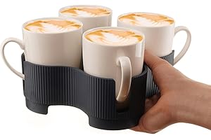 Muldale Mug Carrier Tray 4 Cup - UK Made - Caravan Motorhome Cup Holder Caddy - Recyclable - Lightweight Easy Carry Drinks Holder