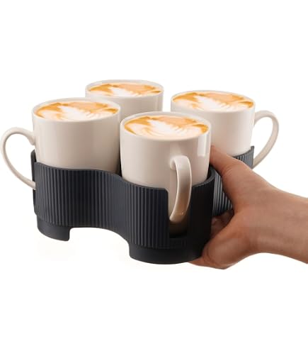 Lot 2 Porte-gobelets En Mousse Pour Transport - Plateau 6 Tasses (blanc & Noir)