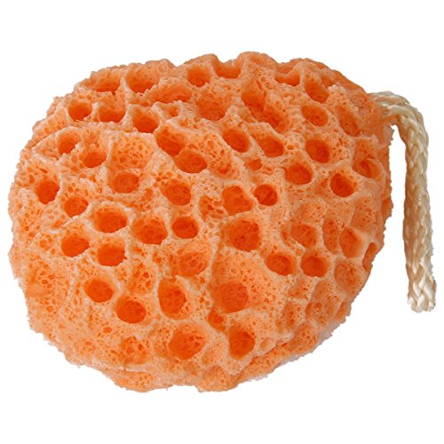 Ros Marinus-Bath Shower Exfoliator Body/Face Washing Cleansing Pad Sponge Cosmetic Washing Puff (Orange)