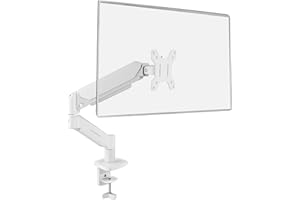 Mars Gaming MARM-PRO1, Support de Moniteur avec Ressort à Gaz pour Écrans jusqu'à 32”, Mouvement Articulé 360° et Réglable en Hauteur, Compatible avec VESA 75x75 et 100x100, Blanc