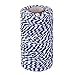 Produktbild ROSENICE Baumwoll Garn Bastelschnur Geschenkband Baumwollschnur 100M (Marineblau Weiß)