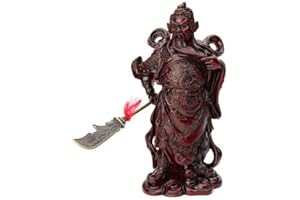 lachineuse Statuette chinesischer Gott Guan Gong, Guangong Rouge