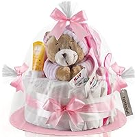 Timfanie® Windeltorte | Spieluhr (1-stöckig / zart-rosa) vario